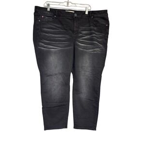 Slink Jeans Curvy‎ Fit Womens Black Wash Denim Pants Size 24 Comfort Stretch